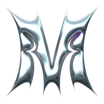 3d chrome letter m png