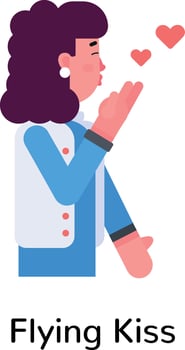 Trendy Flying Kiss vector
