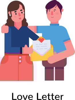 Trendy Love Letter vector