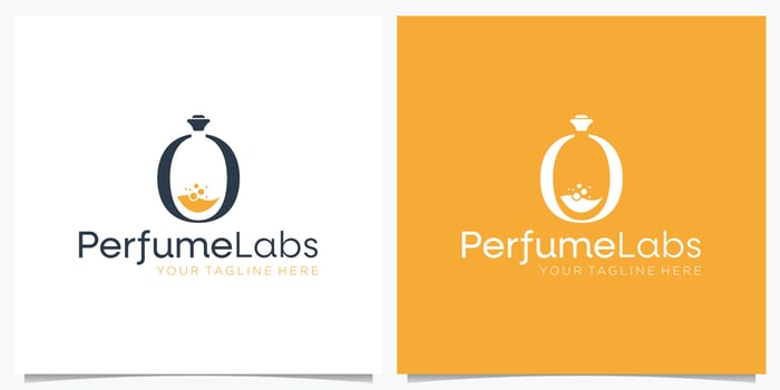 Luxury Perfume lab logo template design. Vector illustration.