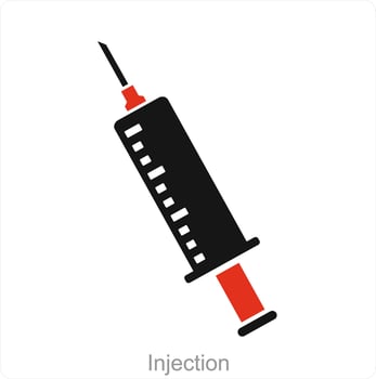 Injection and care icon concept vector