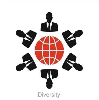 Diversity and combine icon concept vector