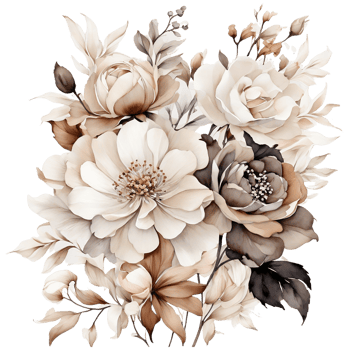 AI generated Premium quality Watercolor Floral Flower Bouquet Design png