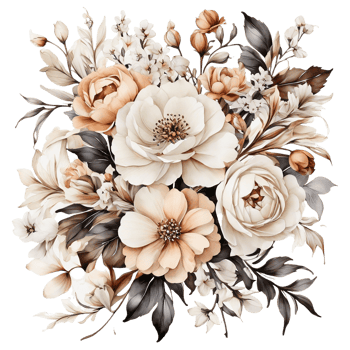 AI generated Premium quality Watercolor Floral Flower Bouquet Design png