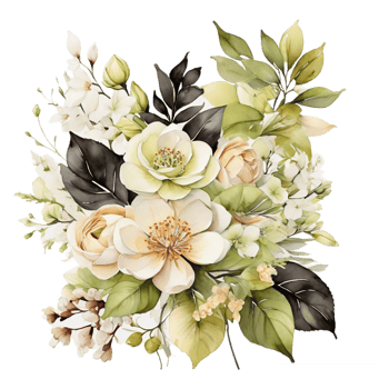 AI generated Premium quality Watercolor Floral Flower Bouquet Design png