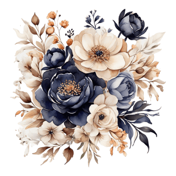 AI generated Premium quality Watercolor Floral Flower Bouquet Design png