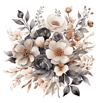 AI generated Premium quality Watercolor Floral Flower Bouquet Design png