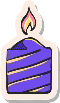 Hand drawn Candles icon in sticker style vector illustration