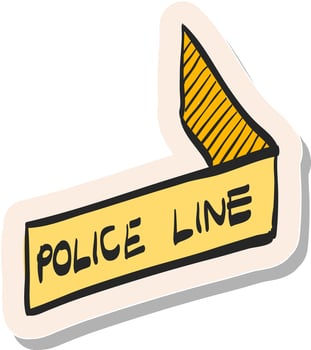 Hand drawn Police line icon in sticker style vector illustration