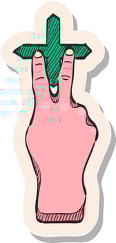 Hand drawn sticker style icon touchpad gesture vector