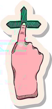 Hand drawn sticker style icon Touchpad Gesture vector
