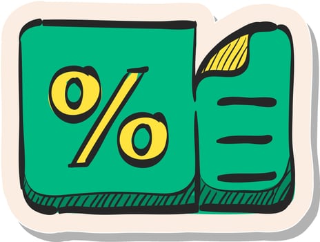 Hand drawn sticker style icon Discount ticket vector