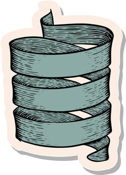 Hand drawn sticker style ribbon banners vintage elements vector illustration