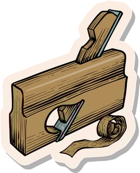 Hand drawn sticker style Wooden plane icon vector illustration