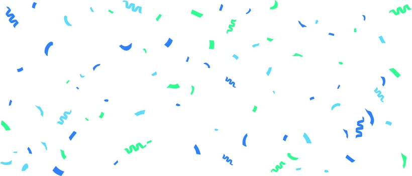 Colorful confetti and zigzag ribbon falling from above Streamers, tinsel vector