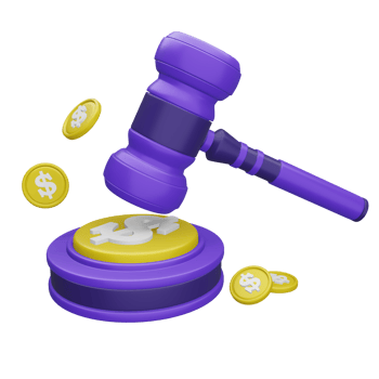 Auction Law Banking Icon 3D png