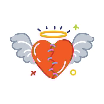 Trendy Angel Heart vector