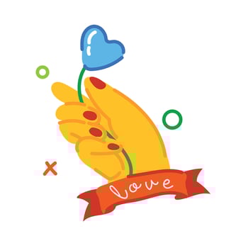 Trendy Giving Love vector