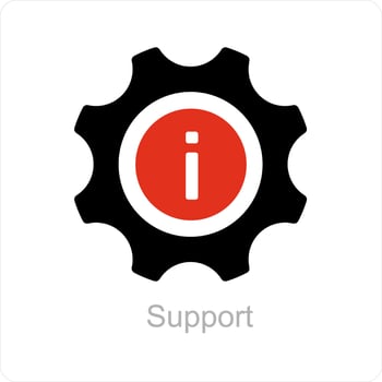 support and help icon concept vector