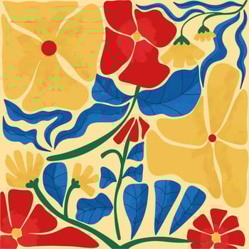 matisse Inspired seamless abstract shape flowers seamless pattern vintage style for textile fabric wallpaper wrapping paper wall decor vector
