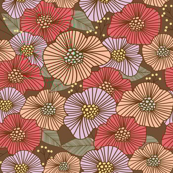 vintage floral seamless pattern background wallpaper hand drawn vector illustration