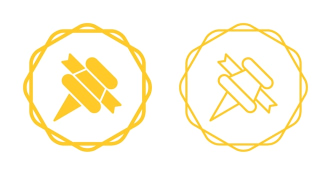 Pushpin with ribbon Vector Icon