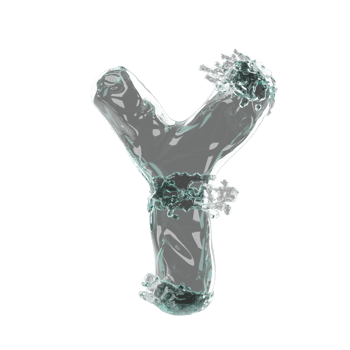 letter logo design water alphabet isolated. 3d illustration render png