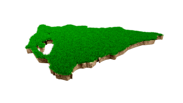 Nicaragua Map soil land geology cross section with green grass and Rock ground texture 3d illustration png