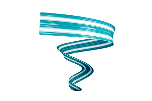 Teal and white ribbon as symbol of cervical cancer 3d illustration png
