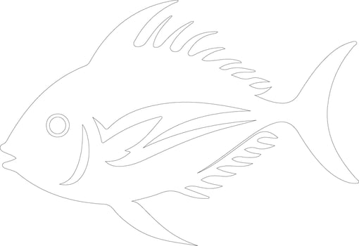 pompano    outline silhouette vector