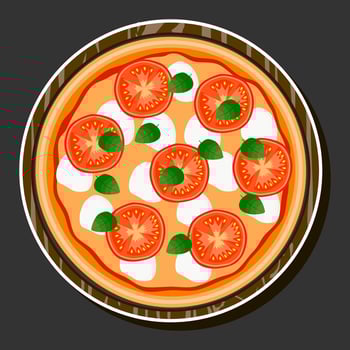 Illustration on theme big hot tasty pizza to pizzeria menu vector