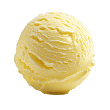 AI generated Lemon ice cream ball Isolated on transparent background png