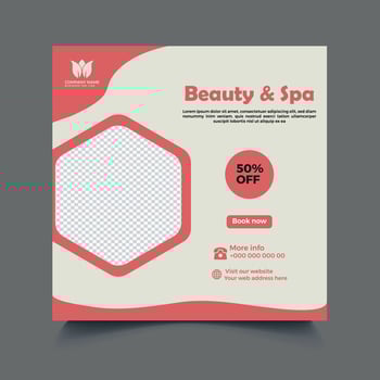 Beauty and spa social media post template vector