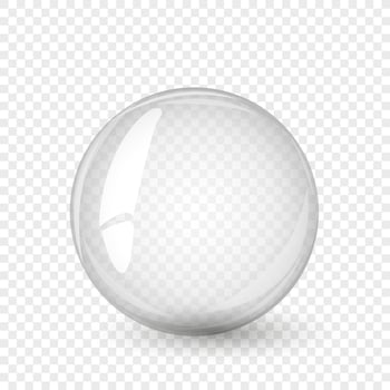 Transparent water bubble. Soap bubble, crystal glass ball. Beauty product, moisture, skincare transparent bubbles top view, scatter splashes vector