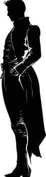 AI generated Silhouette matador black color only full body vector