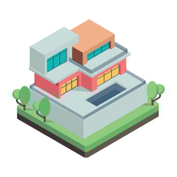 Houses Buildings Isometric Icon vector