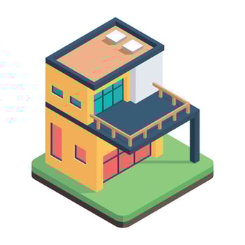 Houses Buildings Isometric Icon vector