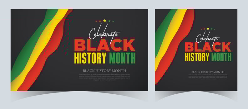 Set of Black History Month celebrated. February national black history month African American vector illustration Template for background, banner, card, poster with text inscription