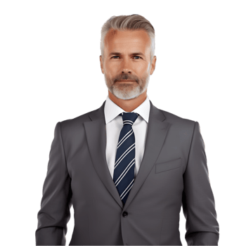 AI generated portrait of young professional businessman in suit on transparent background PNG image