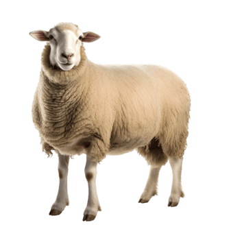 AI generated sheep on transparent background PNG image