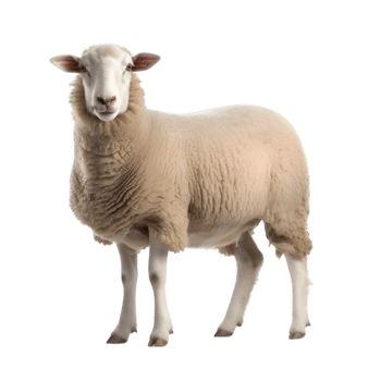 AI generated sheep on transparent background PNG image