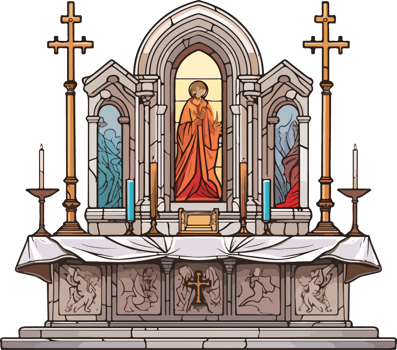 AI generated altar design illustration isolated on transparent background png