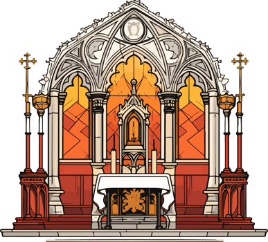 AI generated altar design illustration isolated on transparent background png