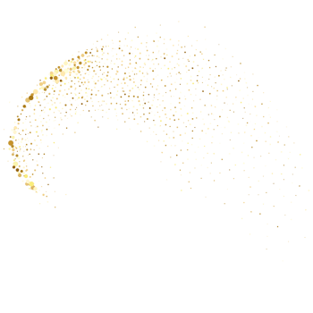 Glittering stars with golden shimmering swirls, shiny glitter design. Magical motion, sparkling lines . png