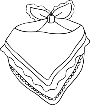 Coquette cowgirl bandana outline for coloring png
