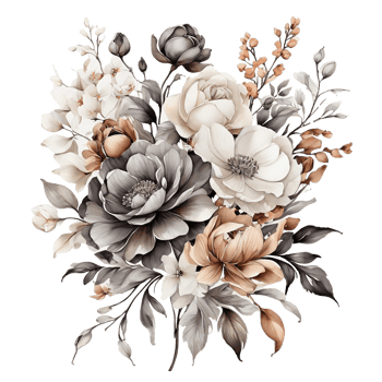 AI generated Premium quality Watercolor Floral Flower Bouquet Design png