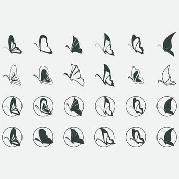 collection of butterfly logos vector