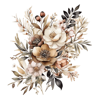 AI generated Premium quality Watercolor Floral Flower Bouquet Design png