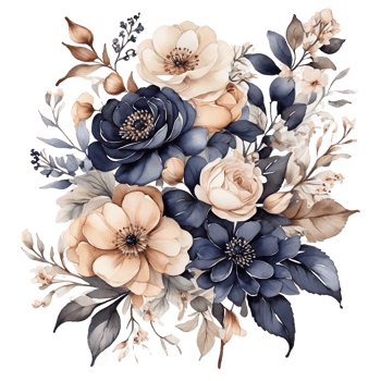 AI generated Premium quality Watercolor Floral Flower Bouquet Design png