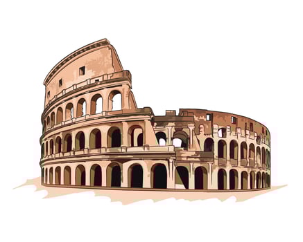 Colosseum amphitheatre, Rome Italy Illustration vector